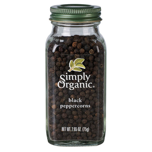 Picture of WHOLE BLACK PEPPERCORNS IN GLASS BOTTLE 75 G