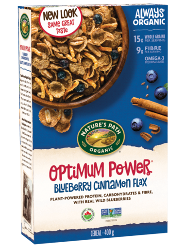 Picture of OPTIMUM BLUEBERRY CINNAMON FLAX BREAKFAST CEREAL 400 G