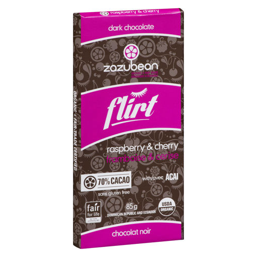 Picture of Flirt, Dark Chocolate, 70% Cacao, Raspberry & Cherry, Organic